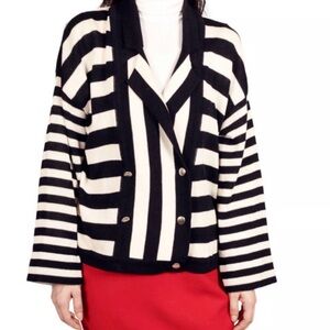 Vintage Escada By Margaretha Ley Size 36 Striped Kimono Cardigan Sailor Sweater